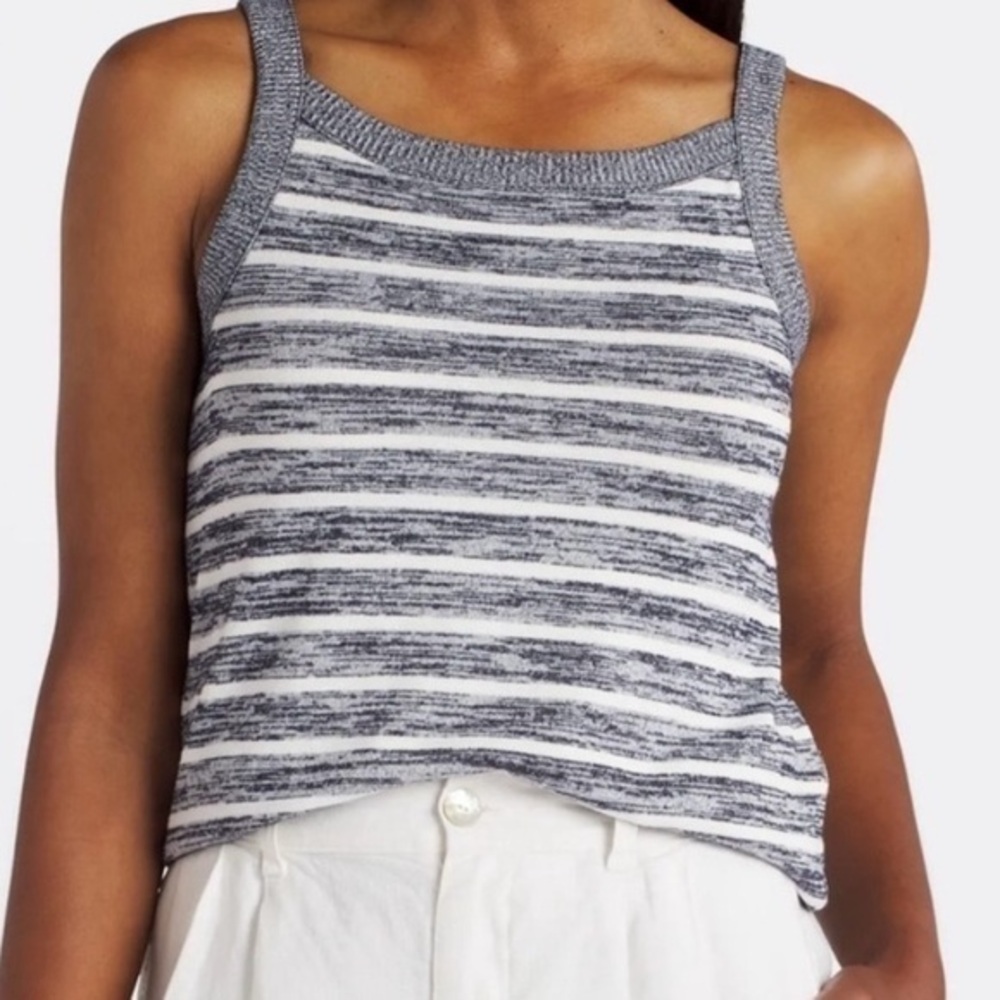NEW…MARKET & SPRUCE Tatum High Neck Rib Trim Tank